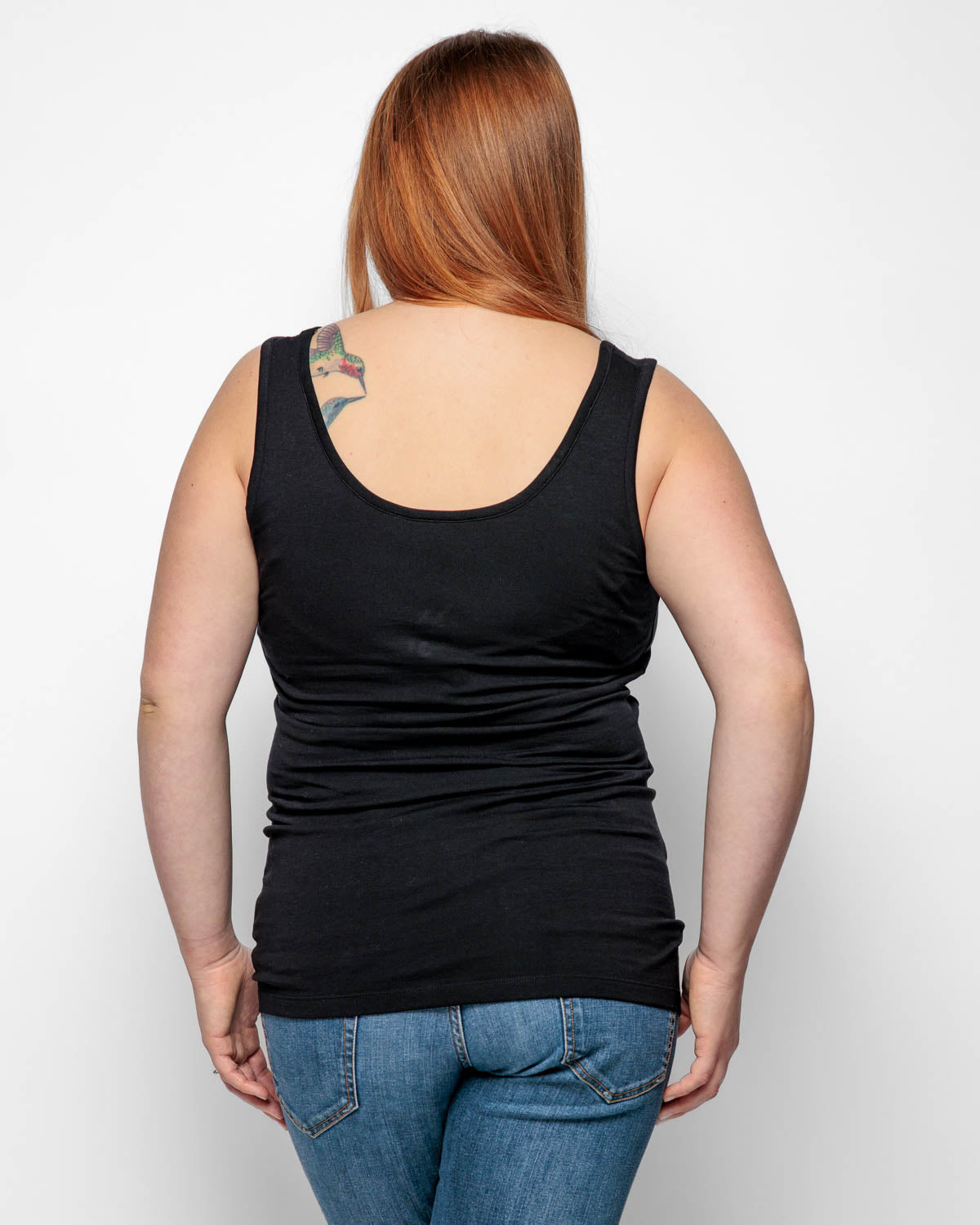 Maternity Vest Top in Black Organic Cotton for pregnancy