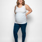 Maternity Vest Top in White Organic Cotton for pregnancy