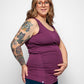 Maternity Vest Top in Plum Purple Organic Cotton for pregnancy