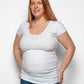 Maternity shirt sleeved t-shirt in White Organic Cotton for pregnancy