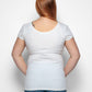 Maternity shirt sleeved t-shirt in White Organic Cotton for pregnancy