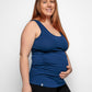 Maternity Vest Top in Navy Blue Organic Cotton for pregnancy