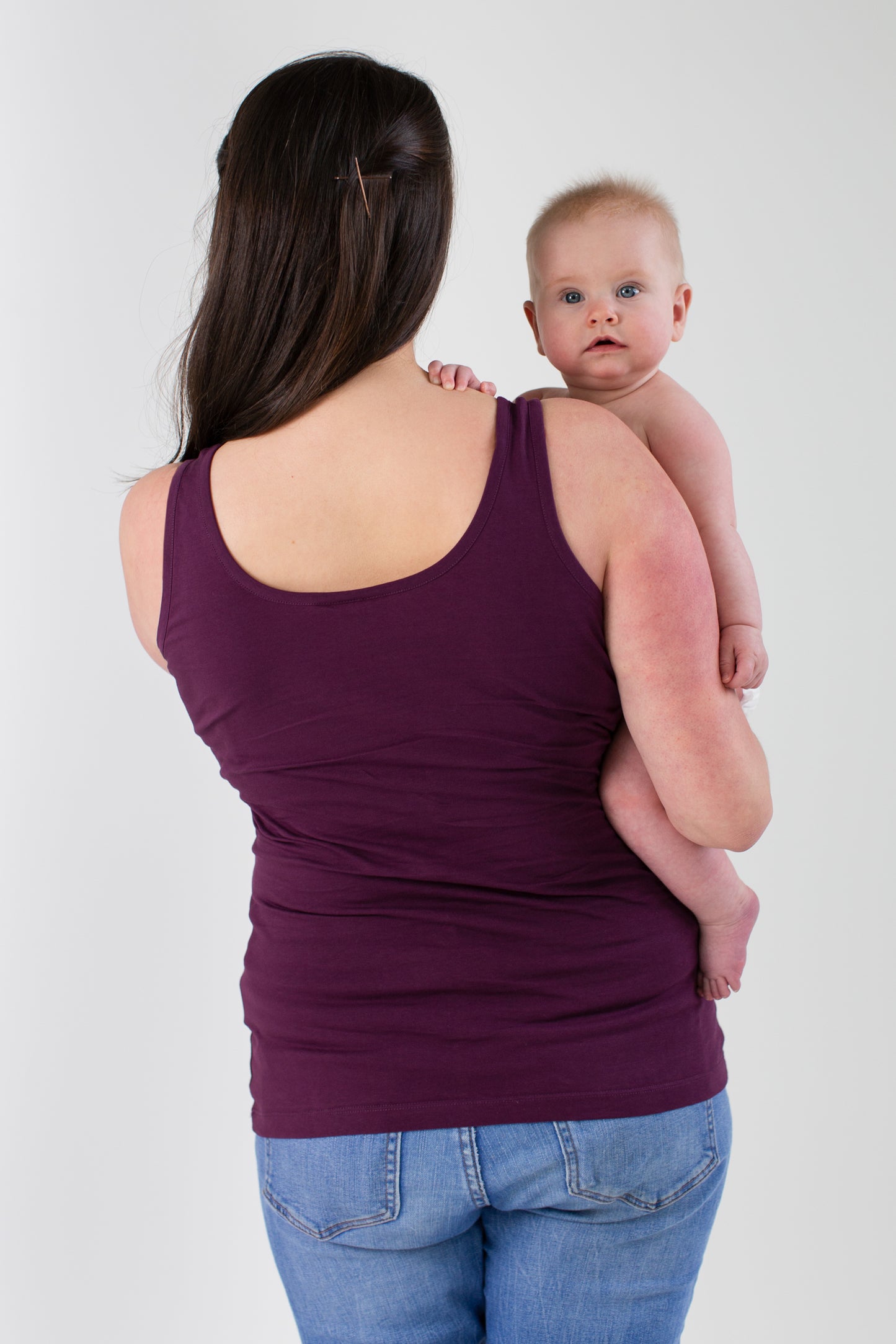 Organic Breastfeeding Vest in Plum