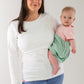 Organic Long Sleeves Breastfeeding Top in White