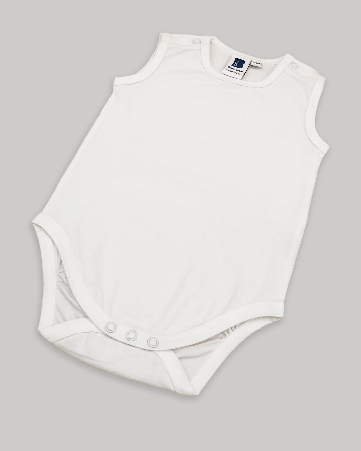 Organic Sleeveless Bodysuit in White