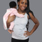 Organic Breastfeeding Vest in White with Navy Stripes
