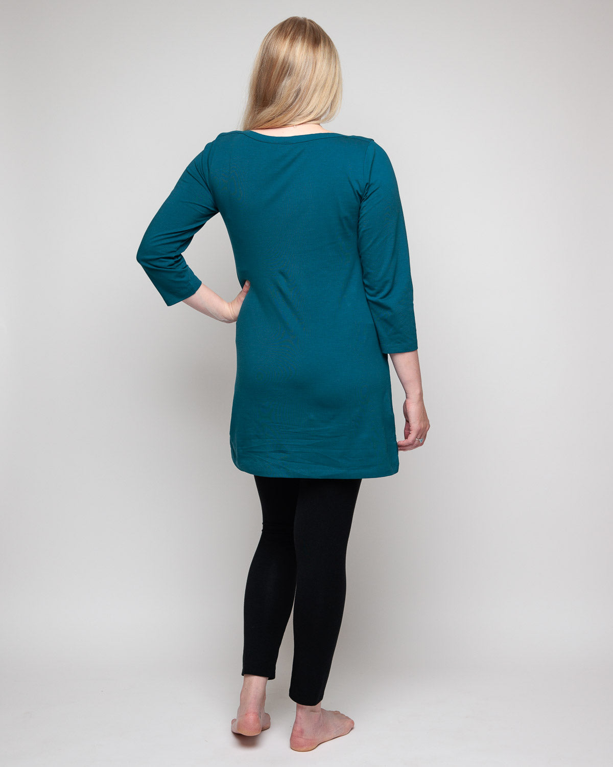 Nursing and Maternity Dress in Tidal Teal Recycled Cotton
