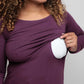 Organic Long Sleeves Breastfeeding Top in Plum