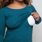 Organic Long Sleeves Breastfeeding Top in Tidal Teal