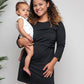 Nursing and Maternity Dress in Black Recycled Cotton