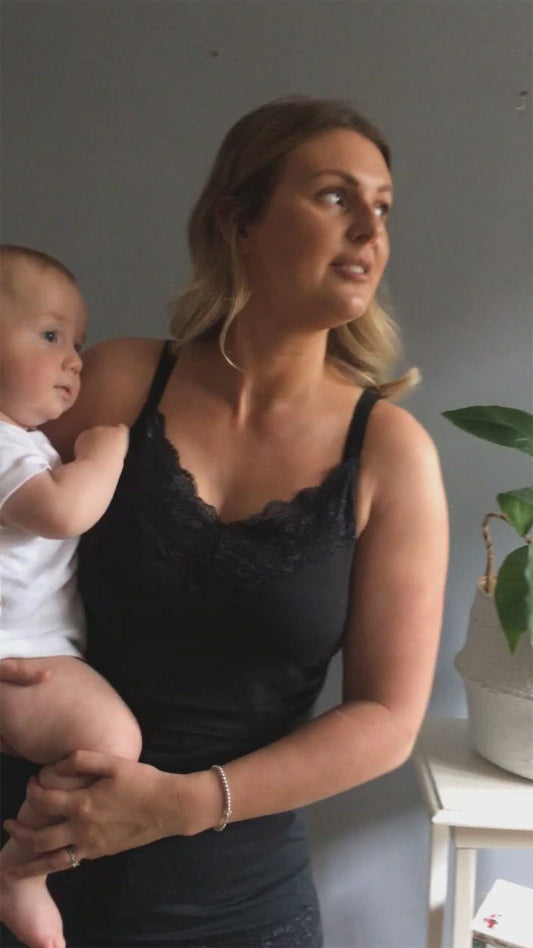 Breastfeeding Lace Cami in Black